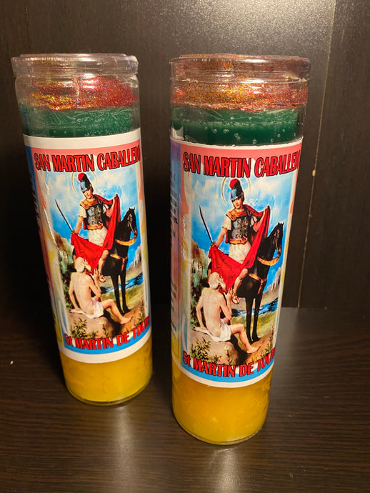 San Martin Caballero Prayer Candle